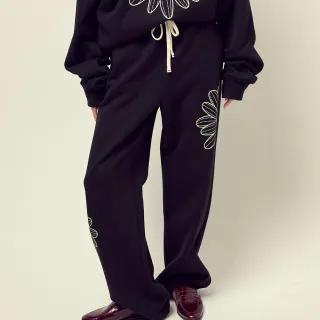 【MARDI MERCREDI】運動棉褲 黑色 經典小雛菊 奶油花 JOGGER PANTS FLOWER