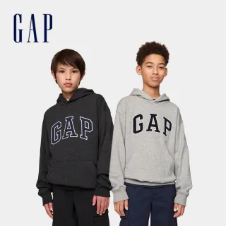 【GAP】男童裝 Logo刺繡帽T-多色任選(743959)