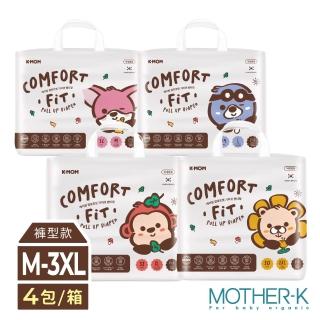 【MOTHER-K】COMFORT FIT 雲柔鎖水玩睡褲M-3XL 4包/箱購(褲型尿布)