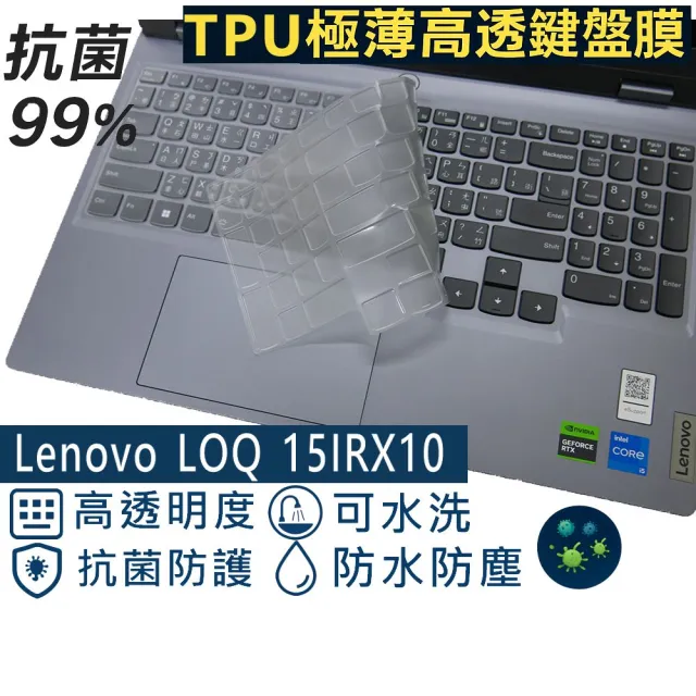 【Ezstick】Lenovo LOQ 15IRX10 奈米銀抗菌TPU 鍵盤保護膜(鍵盤膜)