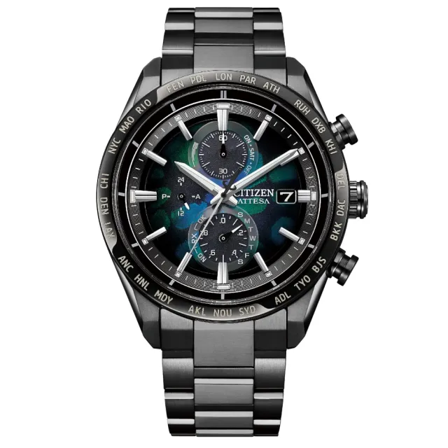 【CITIZEN 星辰】GENTS系列 宇宙幻彩限定款 光動能電波鈦金屬腕錶42mm  禮物  手錶(AT8286-65E)