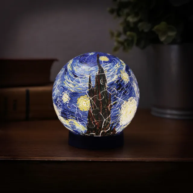 【Pintoo】梵谷 - 星夜 - 燈光球體拼圖61片(交換禮物/聖誕禮物/新年禮物)