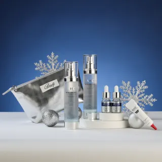 【AHC】機能水聖誕限量美妝袋(機能水100mlx2+B5精華10mlx2+雙波眼霜10ml)