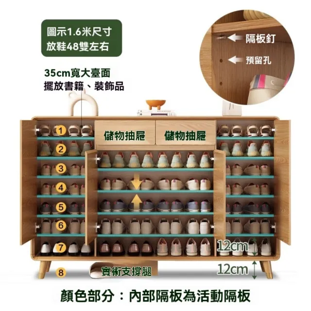 【TAMZU 潭祖】北歐入☆鞋櫃 原木風室內實木鞋凳 坐凳一體玄關櫃(經典原木色120*35*101)