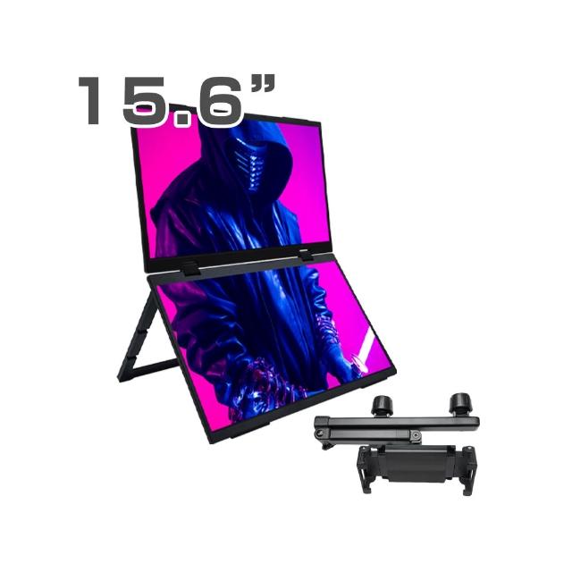 【REAICE】日本Winten 15.6型IPS可攜式雙屏螢幕-車用支架組(Switch/FHD/移動式/HDMI/Type-C)