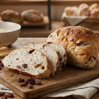 【聖瑪莉】多穀物葡萄蔓越莓歐包 X4入(聖瑪莉/麵包/餐包/全素)