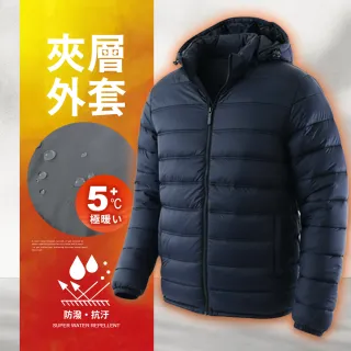 【JU SHOP】男女保暖夾層外套 防風外套 連帽外套(男外套 防水外套 外套 防潑水 保暖外套 機能外套)