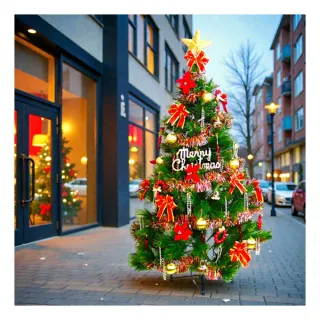 【摩達客】台灣製-7尺/7呎-210cm特級綠松針葉聖誕樹(含紅金色系配件/不含燈/本島免運費)