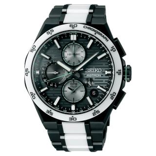 【SEIKO 精工】ASTRON GPS 運動風格5X83雙時區鈦金屬男錶-黑x雙色/43.4mm 送禮 禮物(SSH185J1/5X83-0AT0G)