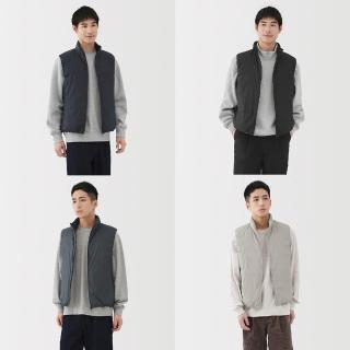 【MUJI 無印良品】男輕量羽絨可攜式立領背心(灰銀/黑色/煙燻藍/暗藍)