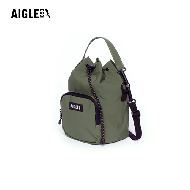 【AIGLE】4L 防潑休閒小側背包｜AG-4A509A080 軍綠(防水包 斜背包 防潑水斜背包 水桶包)