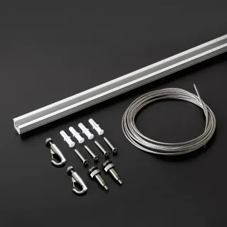 【菠蘿選畫所】天花板頂軌套組 配1.8m不鏽鋼線(鋁合金吊圖軌道/畫展畫廊掛畫規劃/隱藏式外裝皆可)