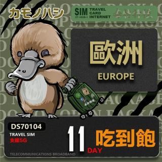 【鴨嘴獸 旅遊網絡卡】Travel Sim 歐洲11天喫到飽(歐洲上網絡卡 歐洲網絡卡 喫到飽網絡卡)