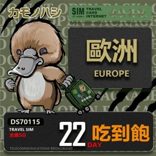 【鴨嘴獸 旅遊網絡卡】Travel Sim 歐洲22天喫到飽(歐洲上網絡卡 歐洲網絡卡 喫到飽網絡卡)