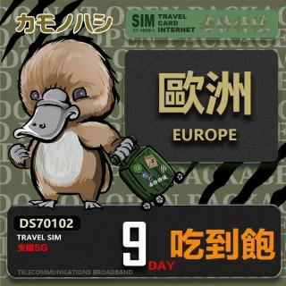 【鴨嘴獸 旅遊網絡卡】Travel Sim 歐洲9天喫到飽(歐洲上網絡卡 歐洲網絡卡 喫到飽網絡卡)