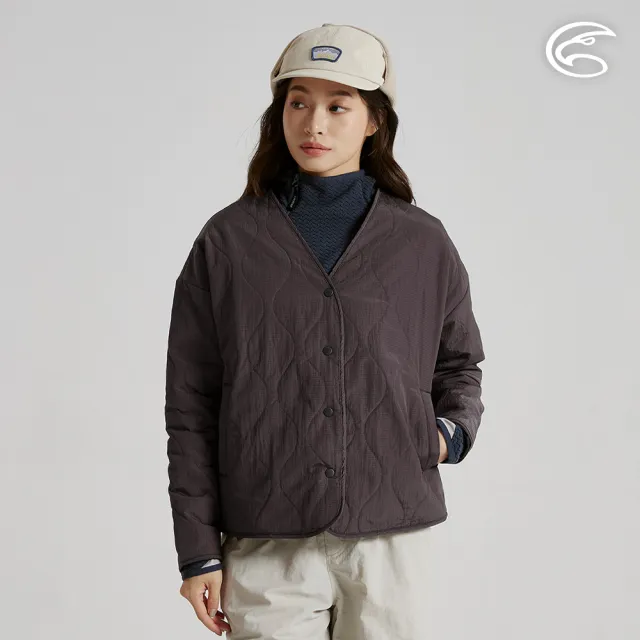 【ADISI】女SMAWARM海洋溫控超撥水絎縫V領外套 AJ2521055 宇宙黑(防潑水 蚵技棉 抗靜電 保暖 無領外套)