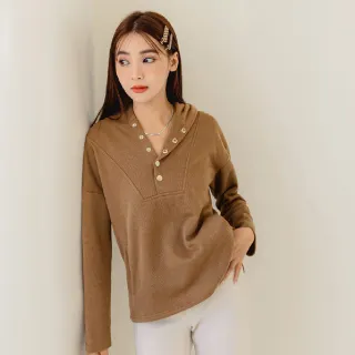 【OB 嚴選】玩轉百tee開襟銀釦連帽經典大學T 《AB17578》