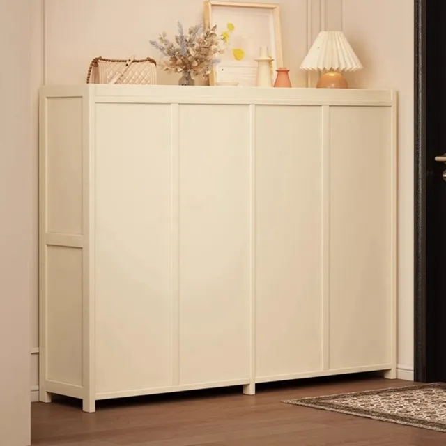 【Quality 聚家】奶油色穿孔通風鞋櫃 玄關收納儲物櫃門置物整理櫃(鞋架/收納櫃/置物櫃/鞋櫃)