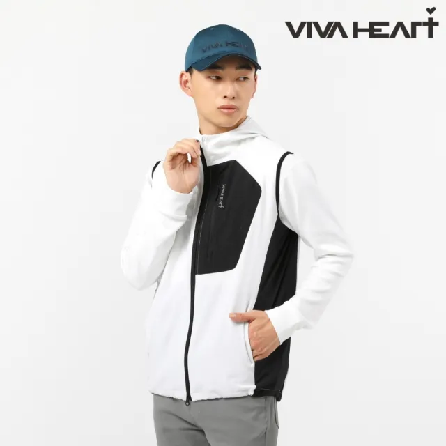 【VIVA HEART】官方直營 男款可收納印花背心 日本高爾夫(白色/黑色)