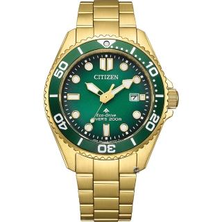 【CITIZEN 星辰】PROMASTER 200米光動能潛水錶-40.6mm綠(BN0262-59W)