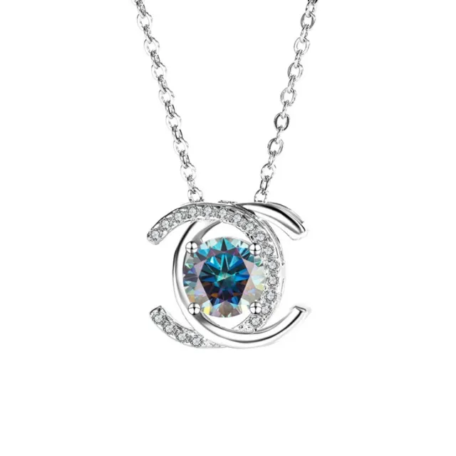 【巴黎精品】現貨+預購 莫桑鑽石項鍊飾品配件925純銀項鍊(1克拉鑽石項鏈莫桑鑽項鍊6色a1ds13)