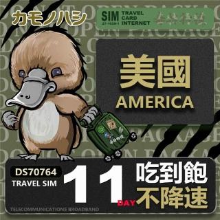 【platypus 鴨嘴獸】Travel Sim 美國 11天 喫到飽不降速 上網絡卡(喫到飽網絡卡 上網絡卡 旅遊卡 漫遊卡)