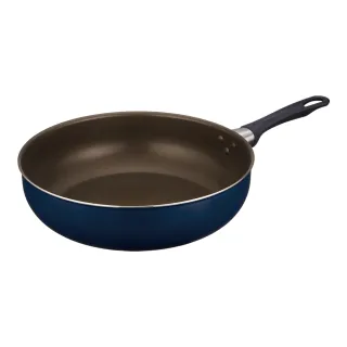 【THERMOS膳魔師】羽量輕手不沾鍋單柄深煎鍋30cm(KFI-030D-NVY)