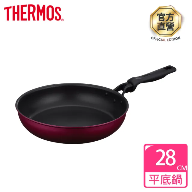【THERMOS 膳魔師】厚鑄耐摩不沾鍋單柄平底鍋28cm(KFM-028-R)
