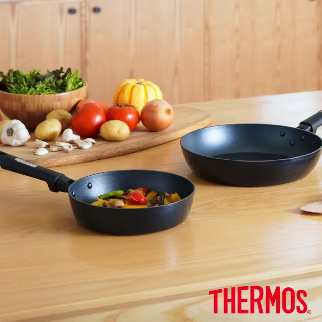 【THERMOS 膳魔師】電漿強化不沾鍋單柄平底鍋20cm(KFC-020-MDB)