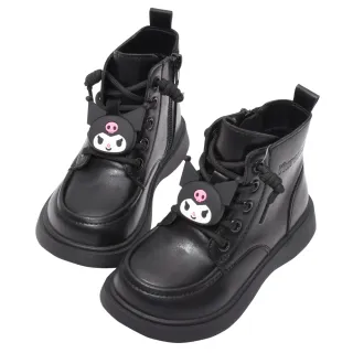 【Ann’S】Ann’S正版三麗鷗授權-KUROMI酷洛米 酷酷綁帶平底短靴2cm(黑)