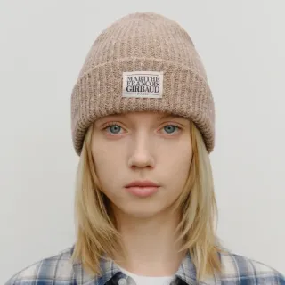 【MARITHE FRANCOIS GIRBAUD】官方旗艦 經典LOGO混紗針織毛帽(淺棕)