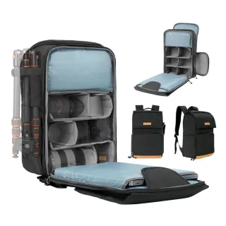 【K&F Concept】大地者 專業攝影單眼相機後背包 可放15.6吋筆電 經典黑(KF13.104V2)