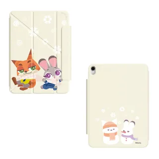 【TOYSELECT】iPad全系列｜Disney動物方城市-冬季雪花強悍磁吸iPad Y折保護殼