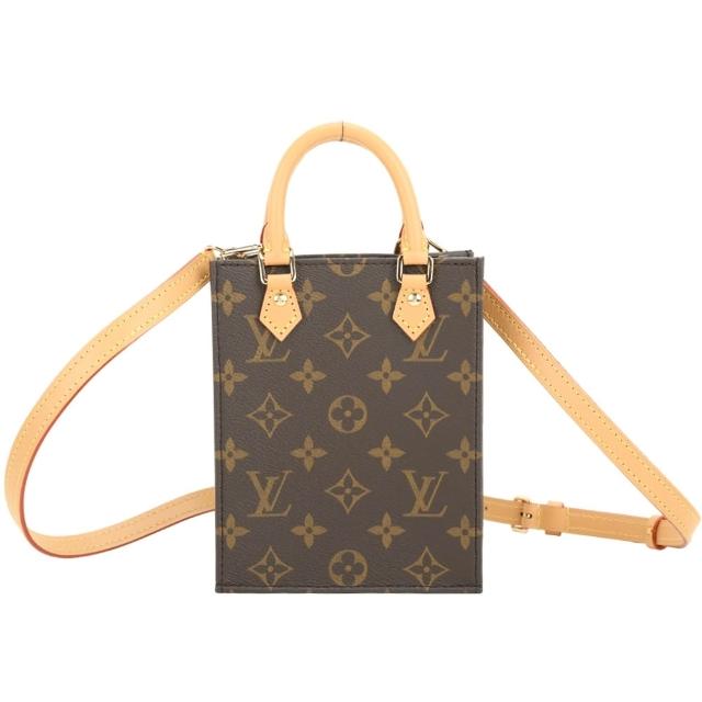 LV LOUIS VUITTON路易威登 M81295 Petit Sac Plat 經典花紋手提斜背兩用迷你琴譜包/紙袋包
