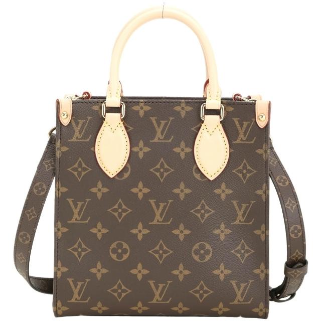 全新 LOUIS VUITTON 路易威登 M46265 Sac Plat BB 老花帆布拼牛皮斜背手提琴譜包，提供咖啡色系、卡其色系、紅色系、金色系多種選擇。外層為牛皮與帆布拼接，搭配金屬配件，內層為紡織襯裡，內有4個內袋，適合日常使用。提把長約28公分，背帶長約111.5公分（可拆、可調），不附贈禮盒與紙袋，適用男女。