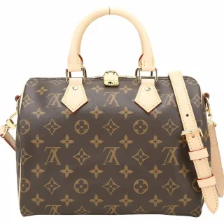 【Louis Vuitton 路易威登】M46977 Speedy 25 米棕經典帆布波士頓包(Bandouliere 旅行袋)