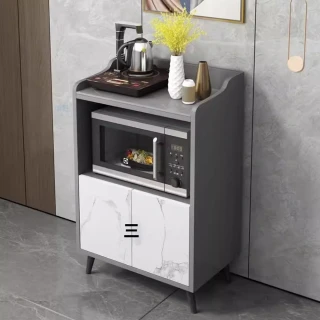 【Loha 樂活家】輕奢岩板/實木收納(60CM 餐邊櫃 儲物櫃 茶水櫃 收納櫃 餐廚櫃 點心櫃 微波爐櫃)