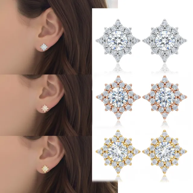 【Luster】38女王!培育鑽石 10分 D/VS 星芒 純銀 鑽石耳環-任選(培育鑽石X2總重0.20克拉)