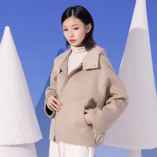 【gozo】質感羊毛可拆式連帽外套(兩色)