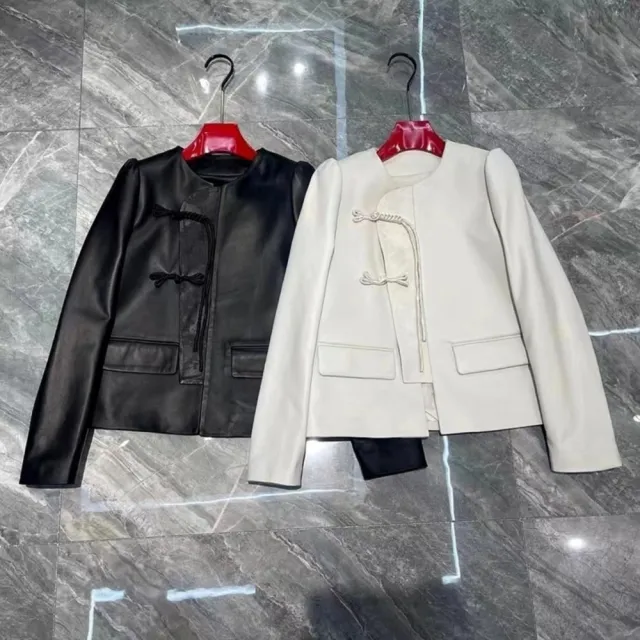 【巴黎精品】現貨+預購 真皮皮衣西裝外套(復古宮廷風羊皮西裝女外套2色v1ao25)
