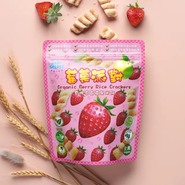 【BABY SECRET 寶寶的秘密】有機米餅莓果派對-袋裝12M+1入- 多款可選
