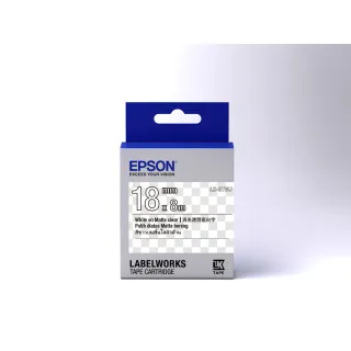 【EPSON】官方直營 標籤帶 消光霧面系列 透明底白字/18mm(LK-5TWJ)