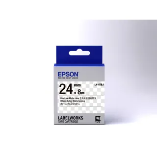 【EPSON】官方直營 標籤帶 消光霧面系列 透明底黑字/24mm(LK-6TBJ)
