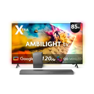 【Philips 飛利浦】85型4K QD Mini LED 120Hz Google TV 智慧顯示器(85PML9109)