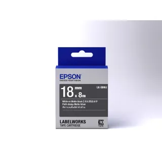 【EPSON】官方直營 標籤帶 消光霧面系列 黑底白字/18mm(LK-5BWJ)