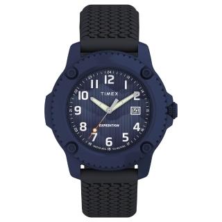 【TIMEX】天美時 Expedition Timber 42 毫米 矽膠錶帶腕錶 藍 TXTW4B34600