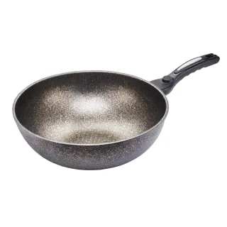 【正牛】韓國正宗大理石不沾炒鍋-30cm(韓國 不沾鍋 炒鍋)