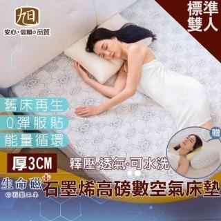 【旭】日本旭川生命磁高磅數支撐空氣床墊3CM-雙人(護脊支撐深層能量睡墊 電視購物)