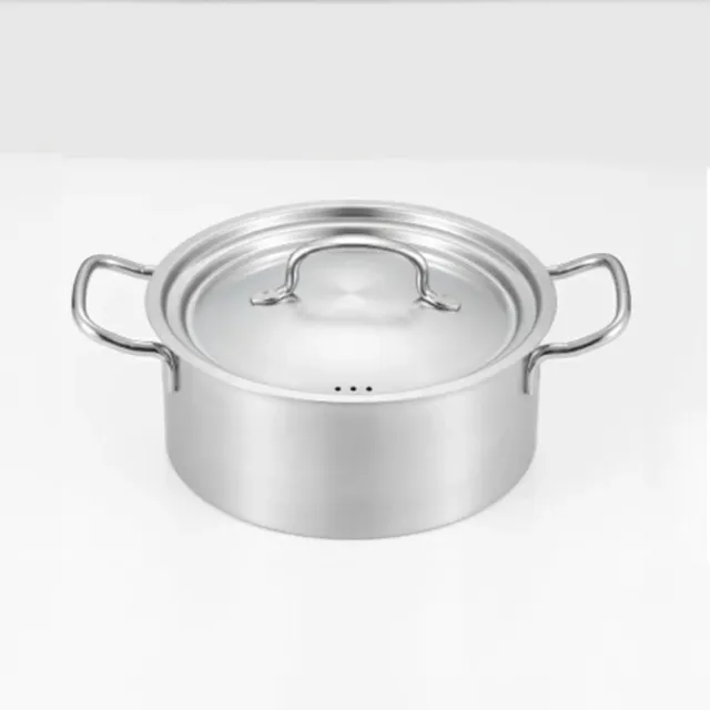 【YOSHIKAWA】C-Style 都會時尚雙耳鍋20cm 附蓋組(來自日本匠人極致工藝製成的耐用不鏽鋼鍋)