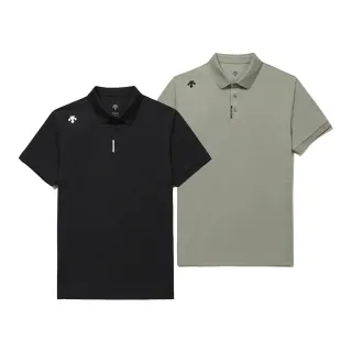 【DESCENTE】迪桑特 男士 吸濕快乾休閒短袖POLO衫(黑色/卡其色)